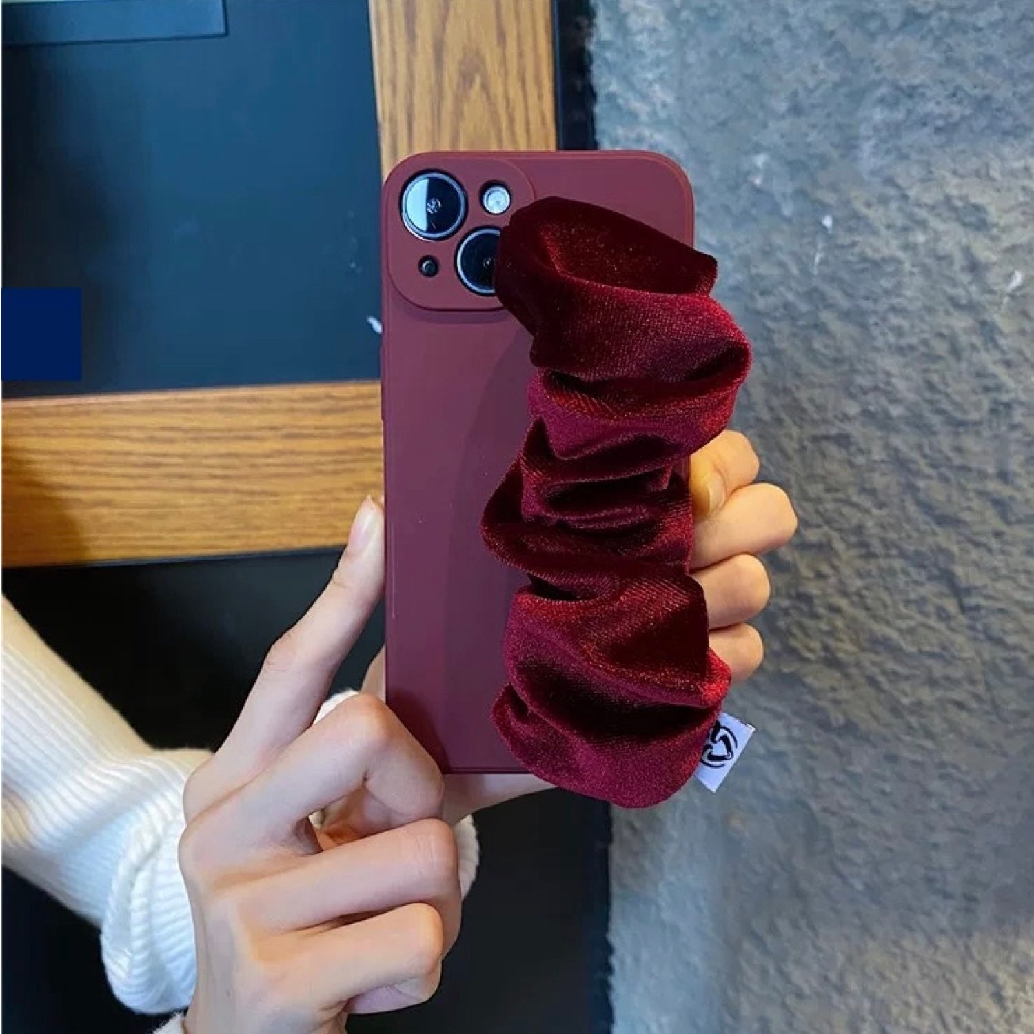 Red Silky Phone Case Hand Holder