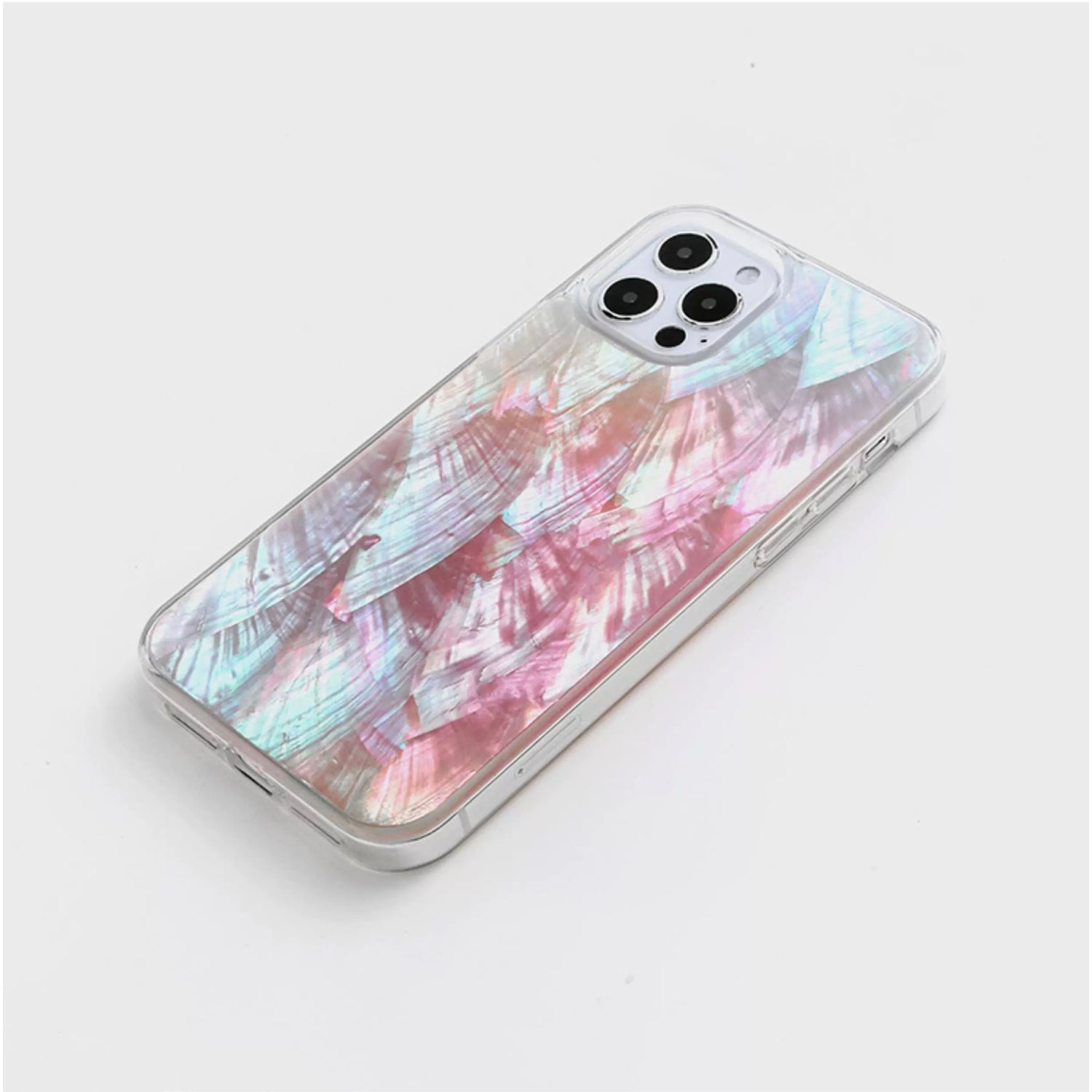 Iridescent Mother-of-Pearl Luxe Phone Case Pink