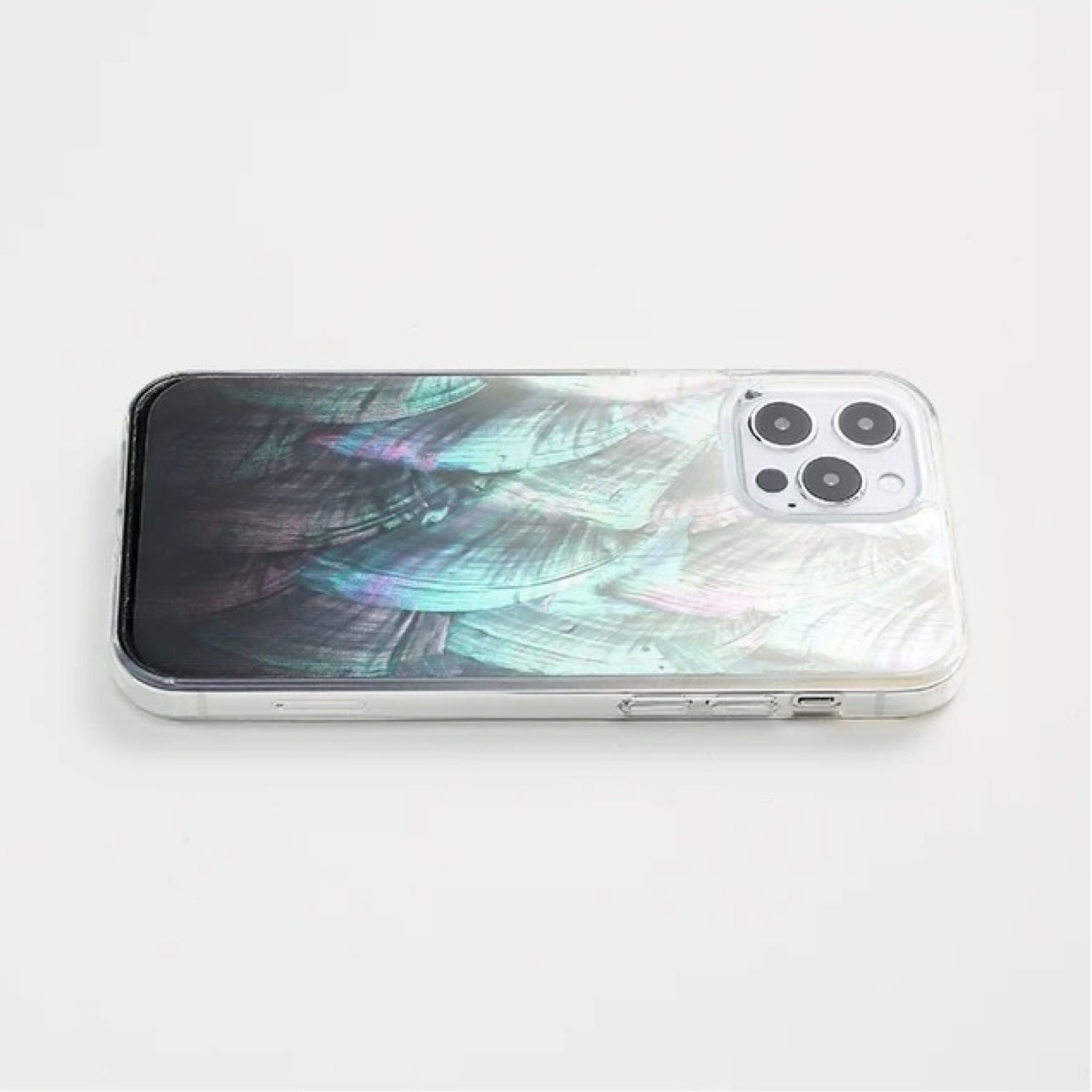 Iridescent Mother-of-Pearl Luxe Phone Case Black