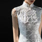 Embellished Elegant Pearl Dress In White