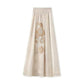 Embroidery Floral Beige Long Skirt