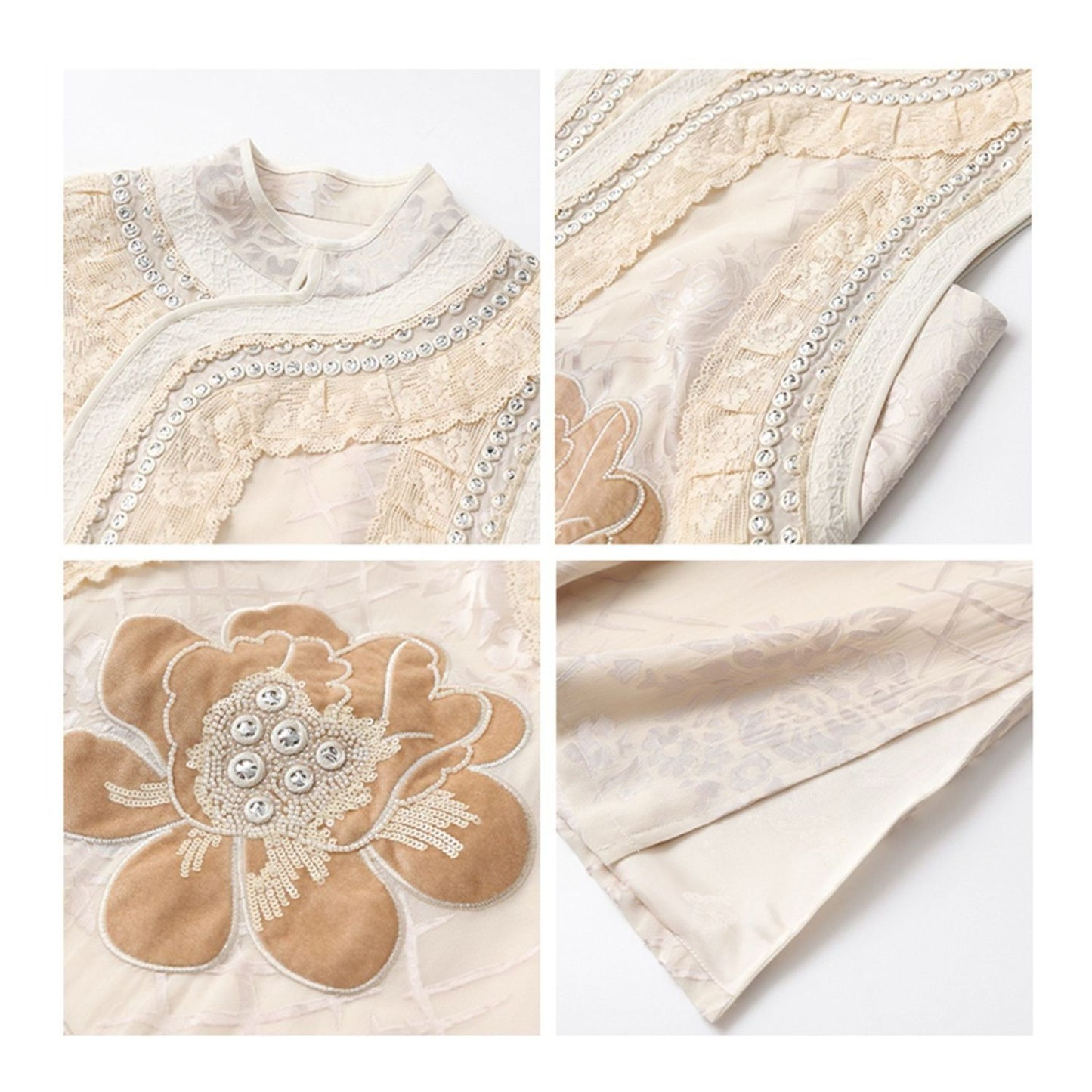Embroidery Flower Collared Long Vest Top