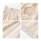 Embroidery Floral Beige Long Skirt