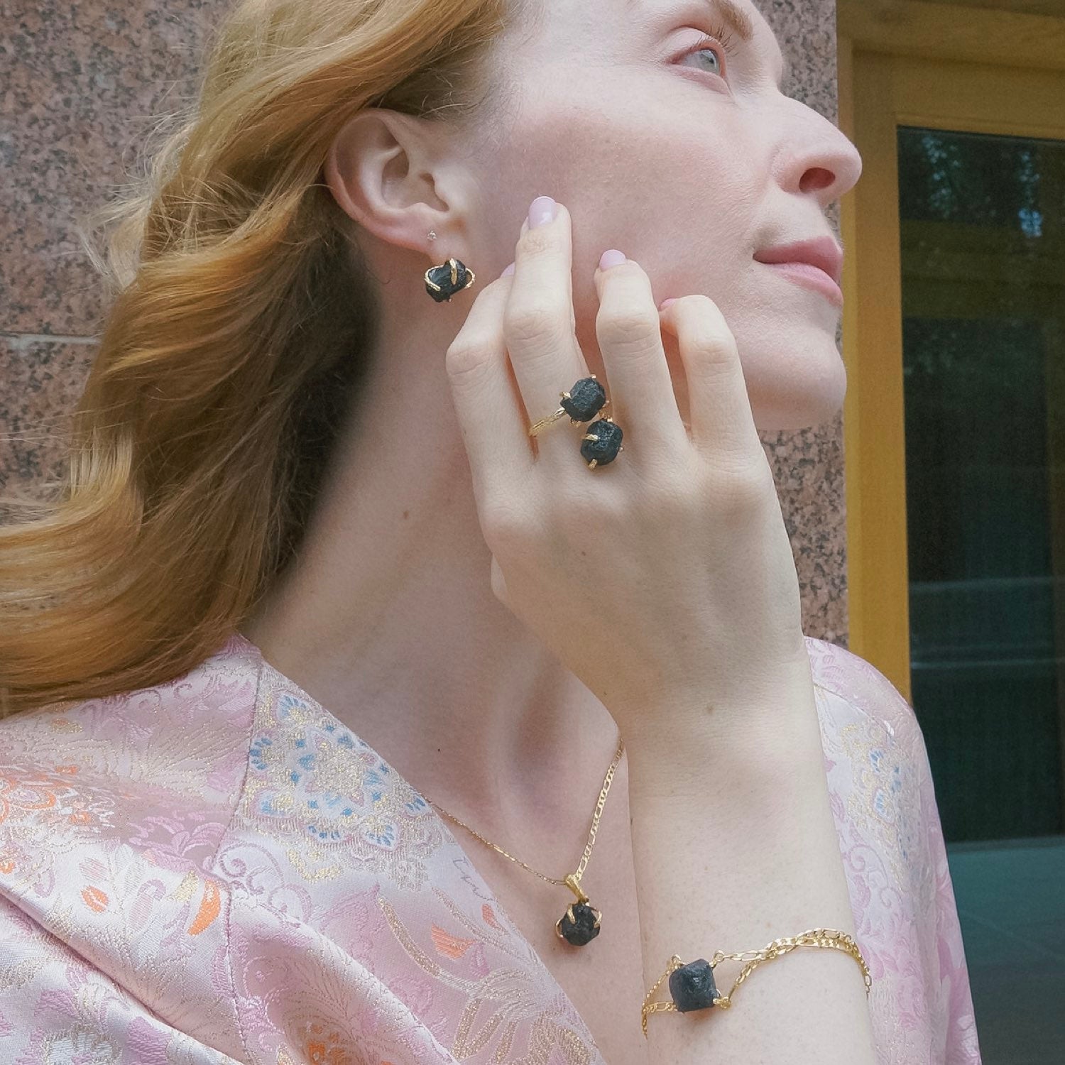 Elemental Obsidian Pendent Adjustable Necklace