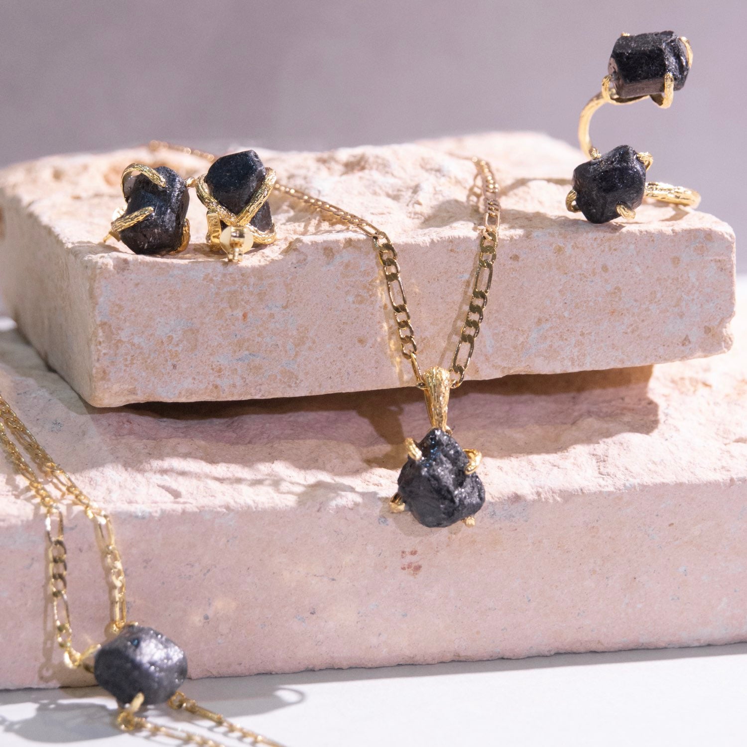 Elemental Obsidian Pendent Adjustable Necklace
