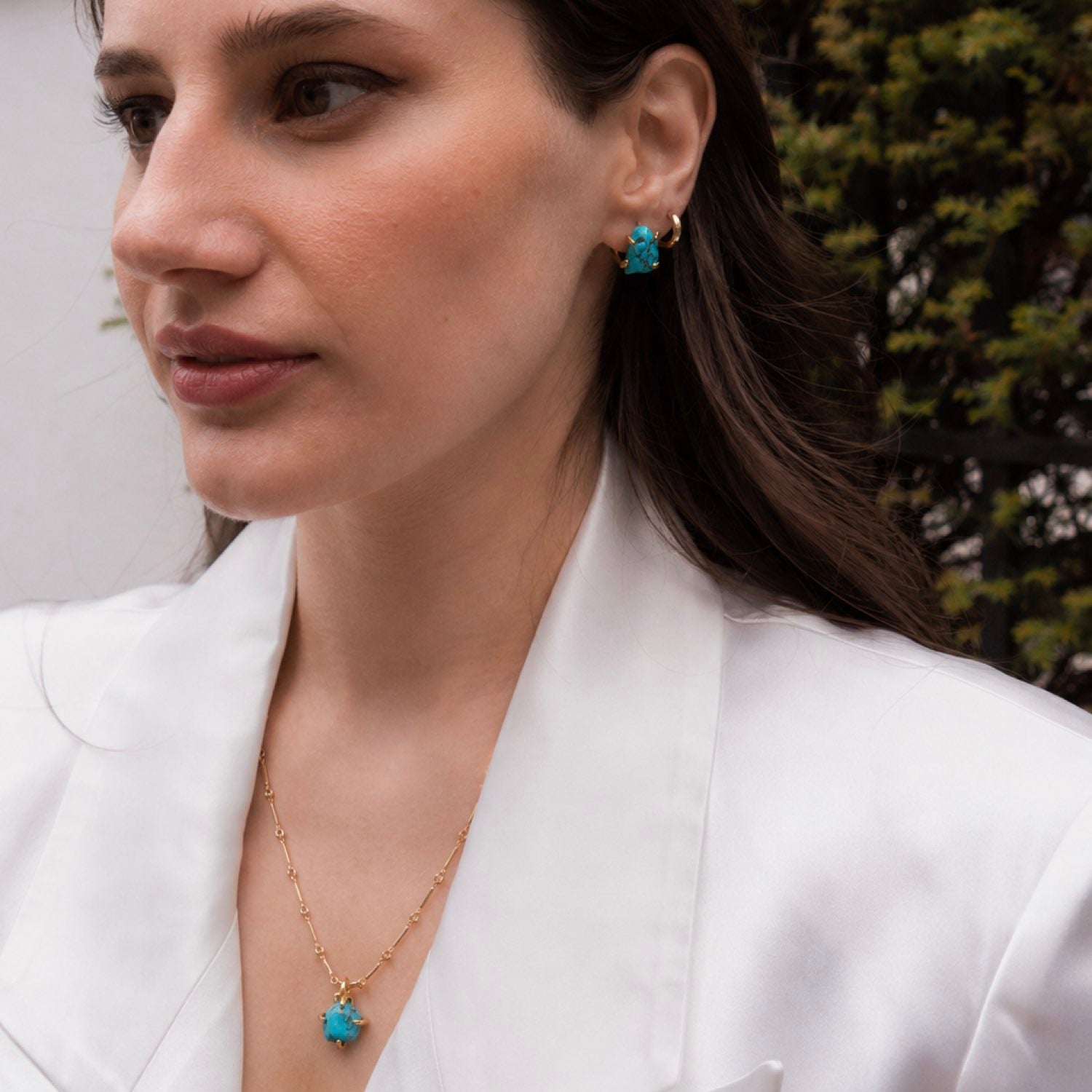 Elemental Birth Turquoise Pendant Necklace