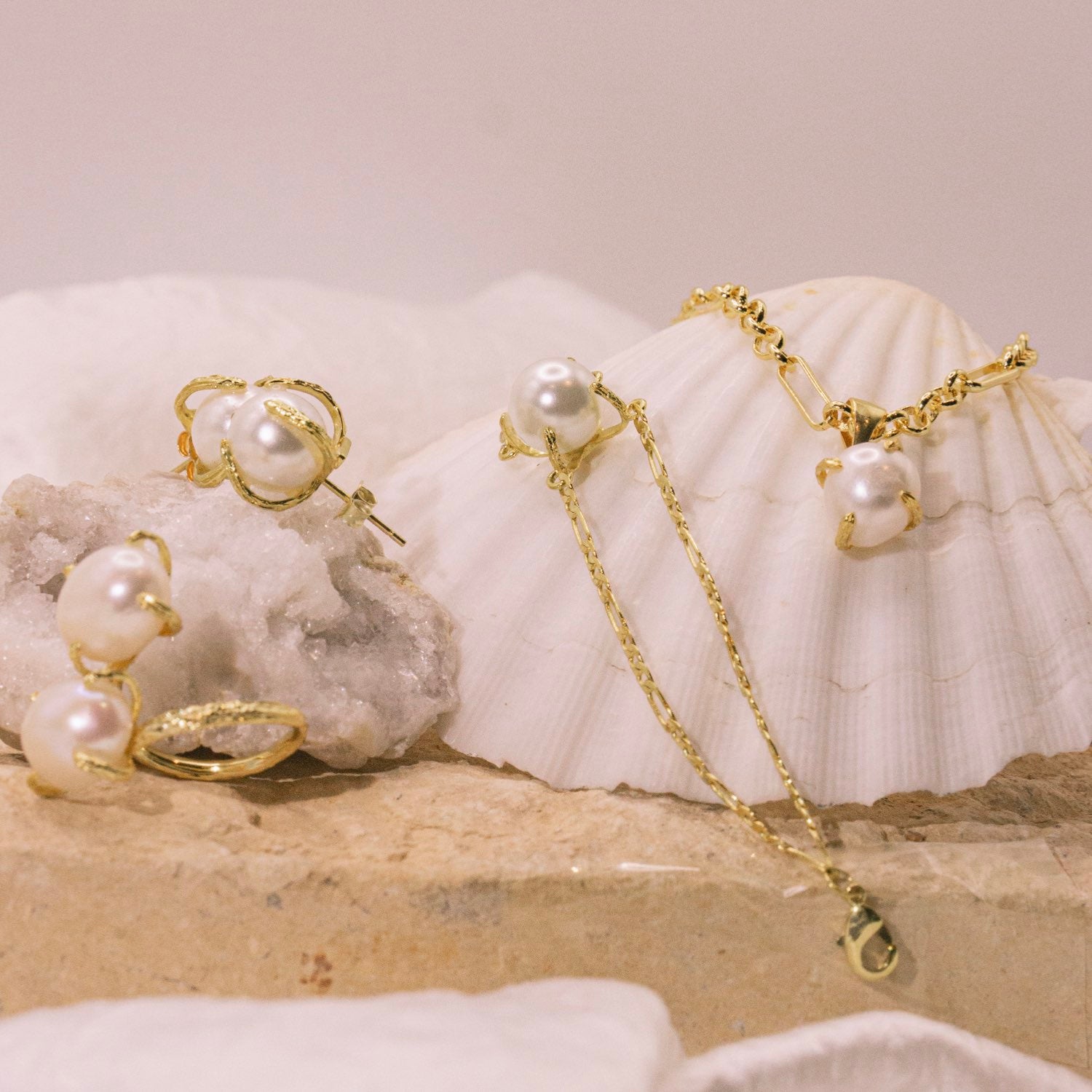 Elemental Birth White Pearl Adjustable Ring