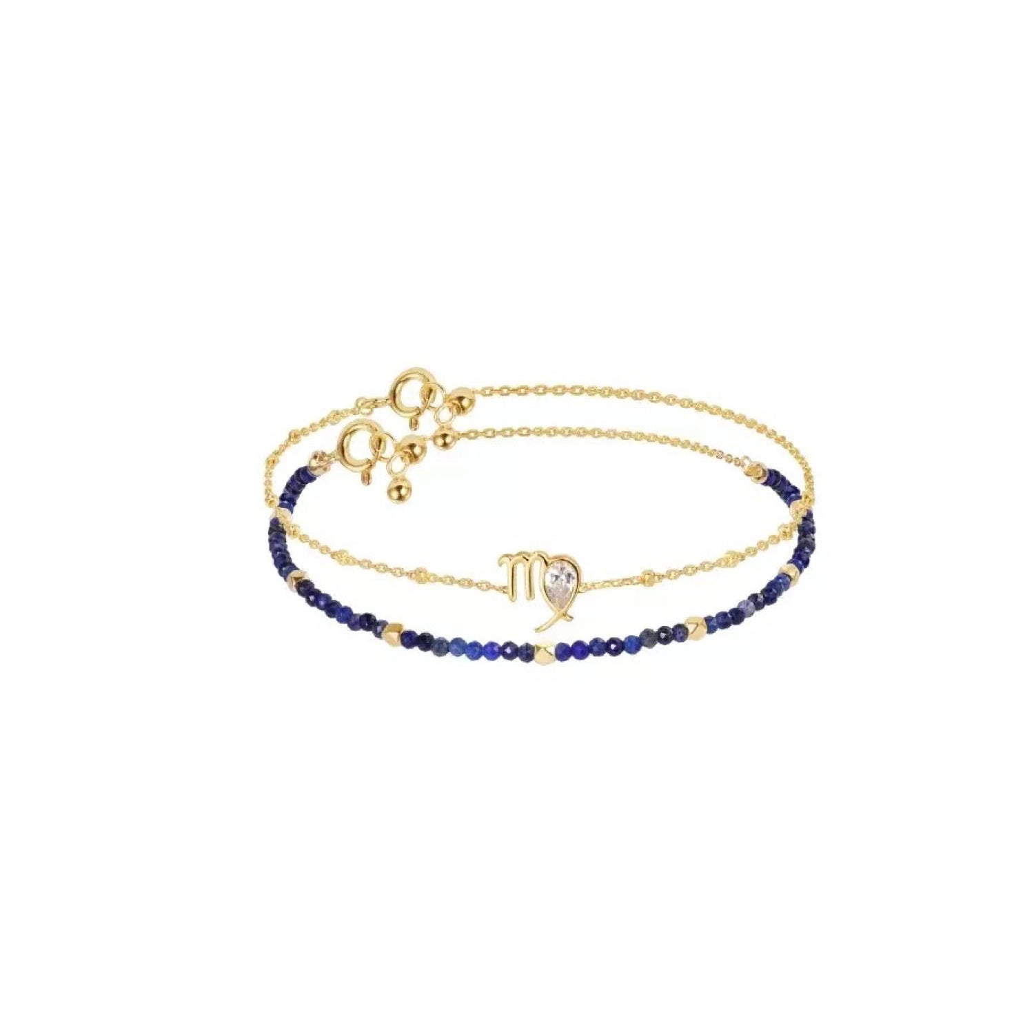 Constellation Virgo Zodiac Bracelet – Natural Lapis Lazuli Adjustable | September Birthstone Jewelry Gift