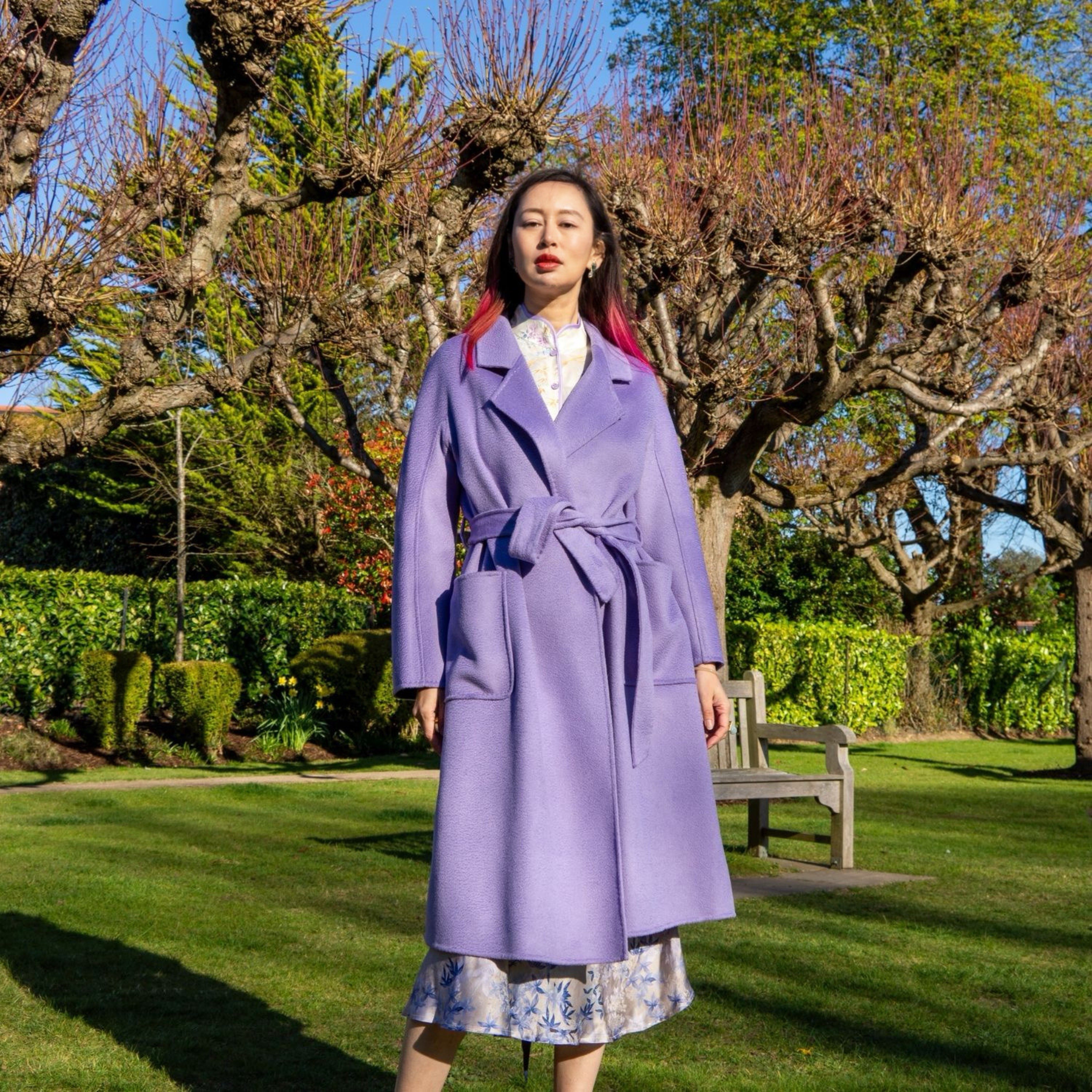 Galaxy SuperSoft Wool Long Coat Purple