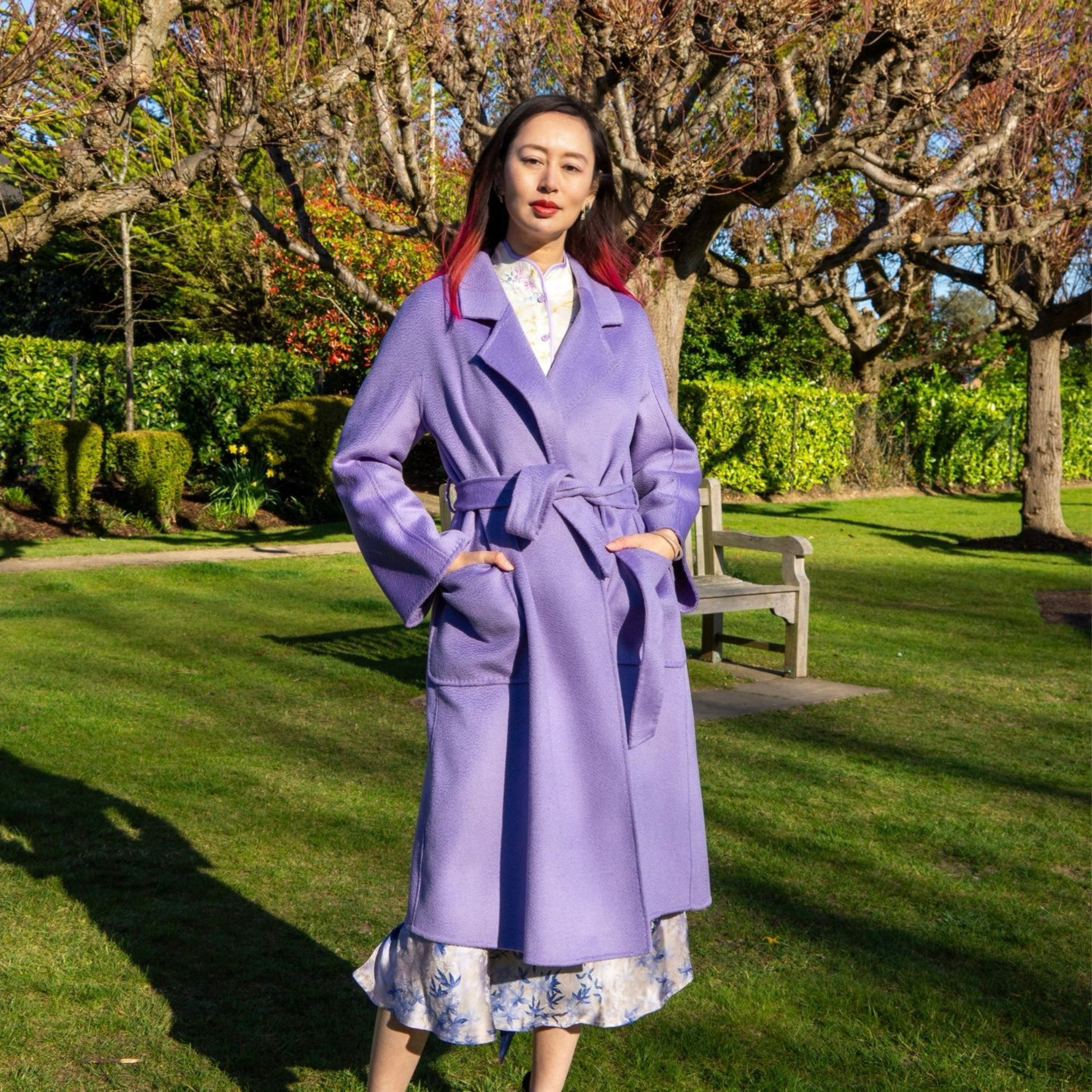 Galaxy SuperSoft Wool Long Coat Purple