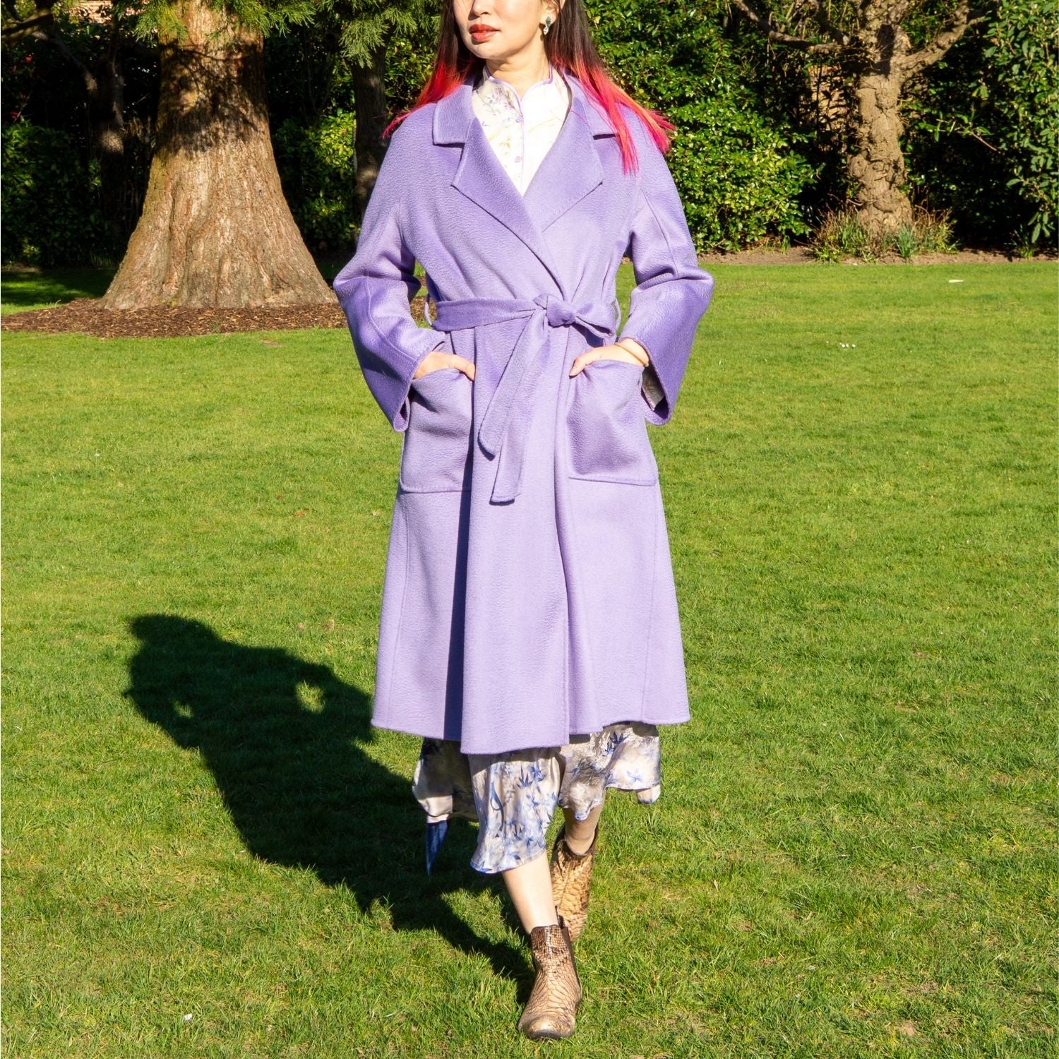 Galaxy SuperSoft Wool Long Coat Purple
