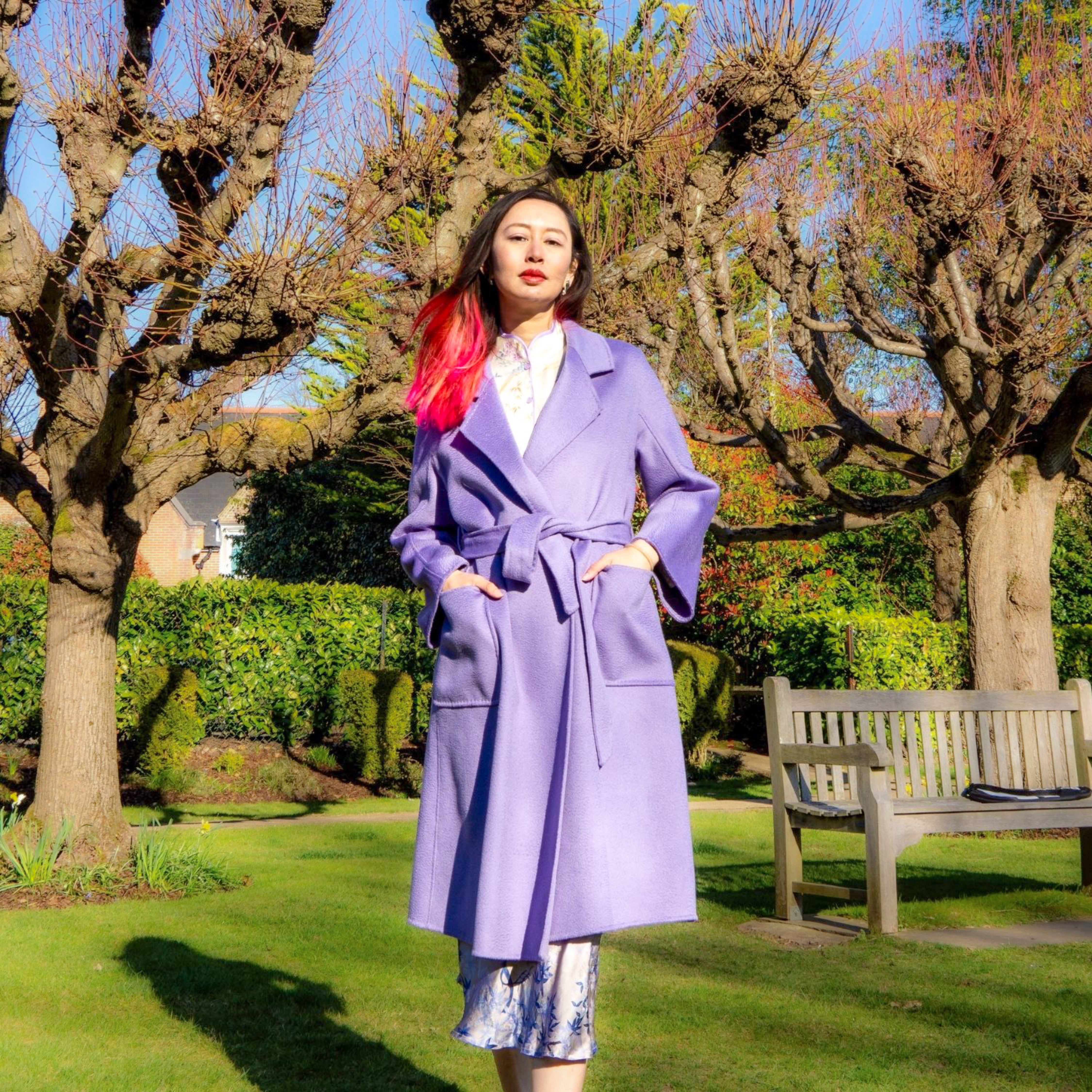 Galaxy SuperSoft Wool Long Coat Purple