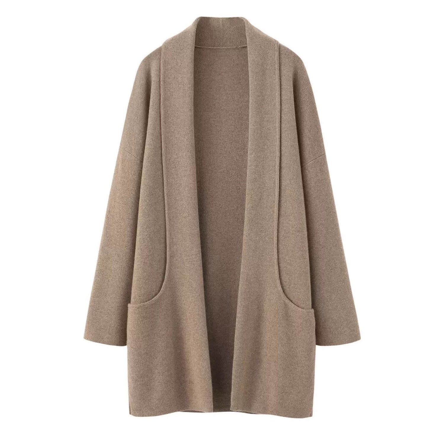 Cashmere Jacket Shawl Thickened Cardigan Sweater Brown