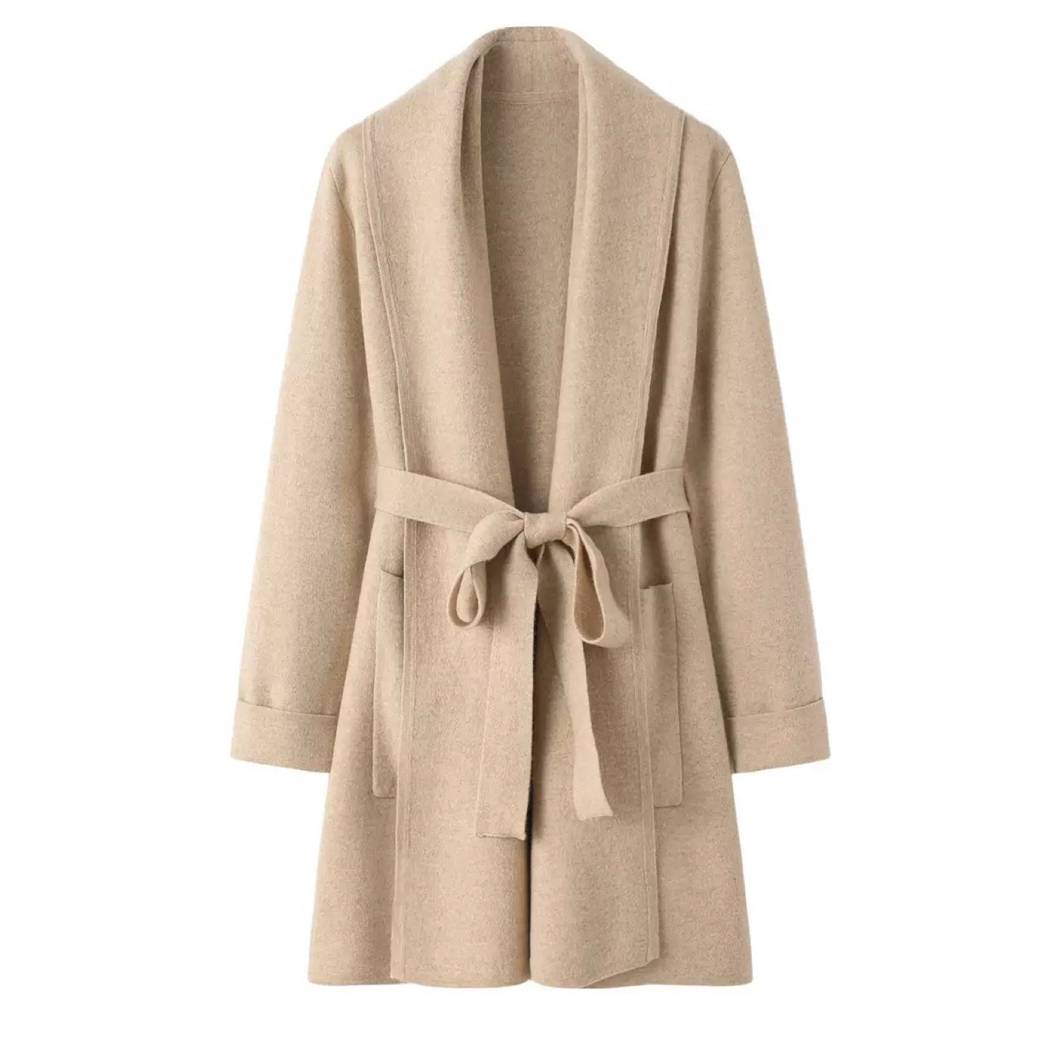 Cashmere Jacket Shawl Thickened Cardigan Sweater Cream Coat