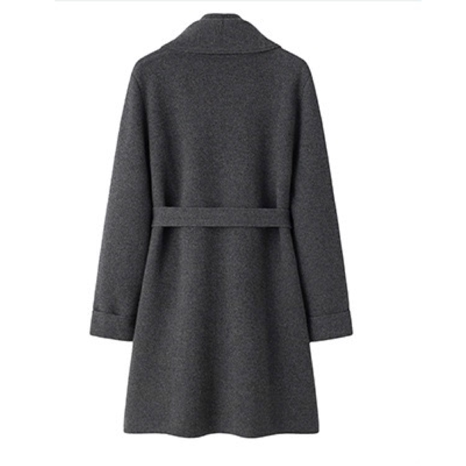 Cashmere Jacket Shawl Thickened Cardigan Sweater Coat Dark Grey