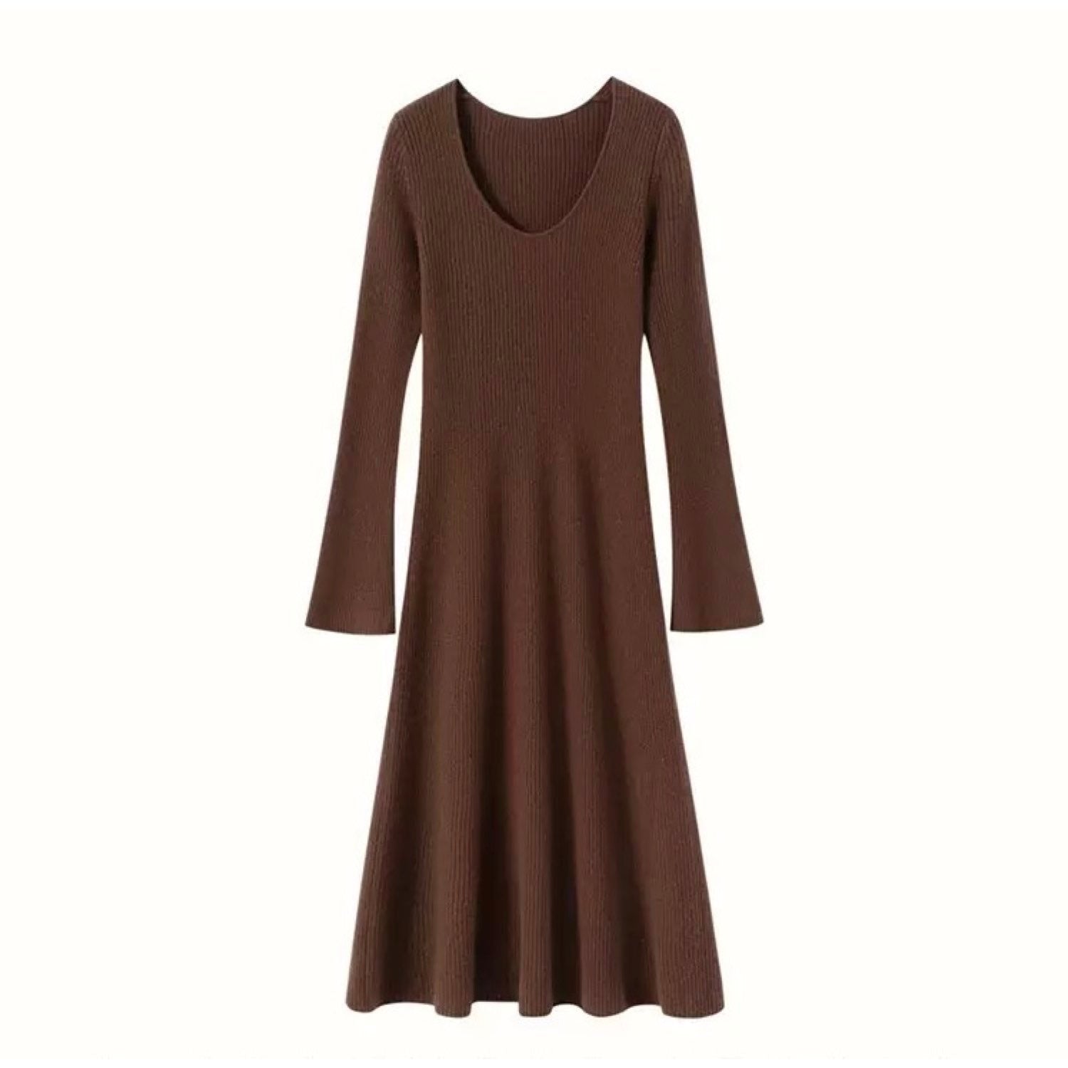 Cashmere Slim-fit Versatile Mid-length Skirt and Stretch Sweater Dress Lavender Dark Red