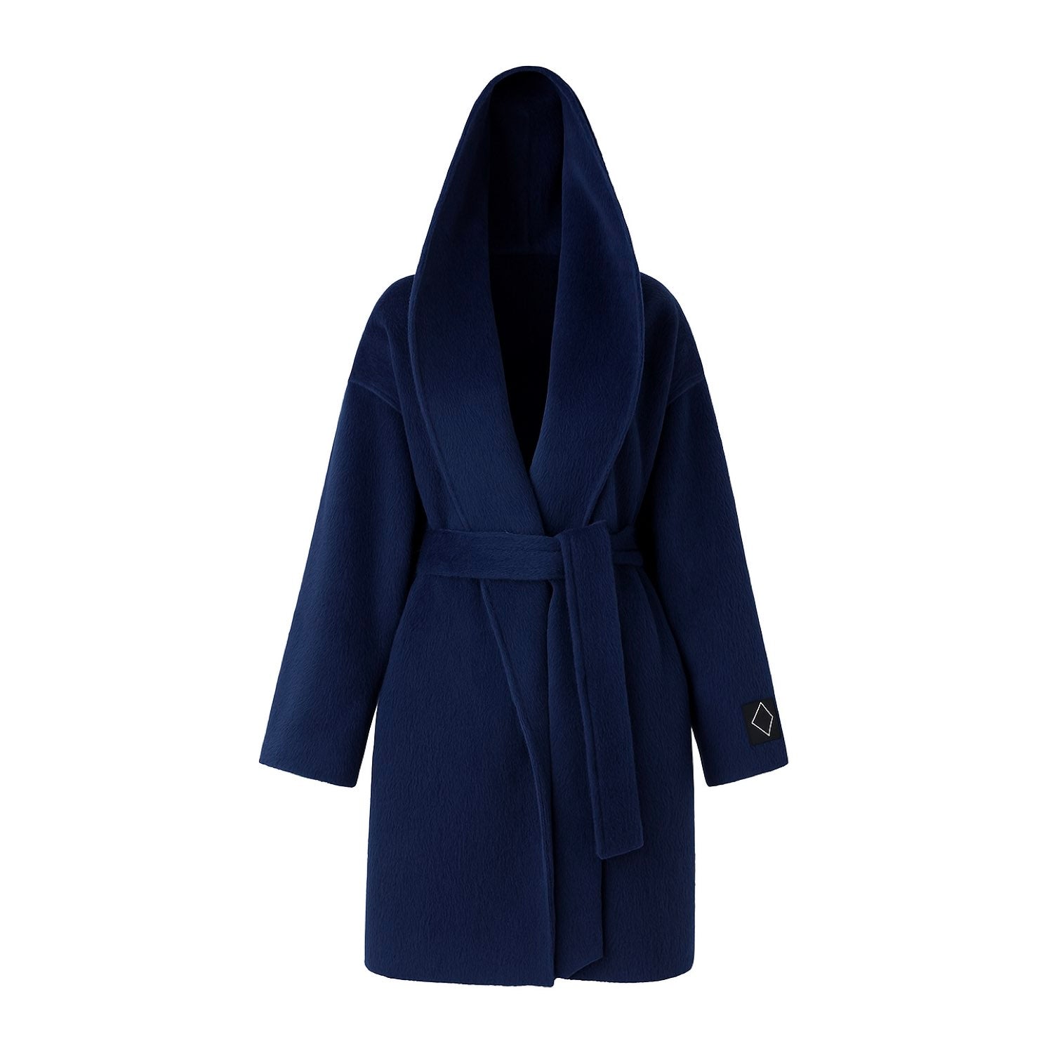 Galaxy Whisper Suri Alpaca Hooded Coat Cape Winter Soft Wool Black