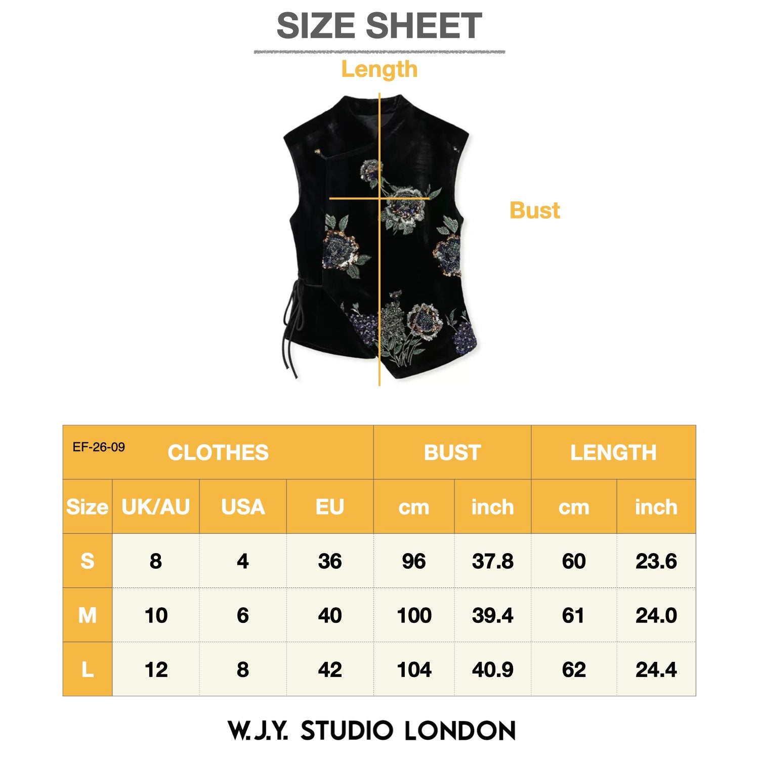 Embroidery Flowers Black Velvet Fitted Vest Cardigan