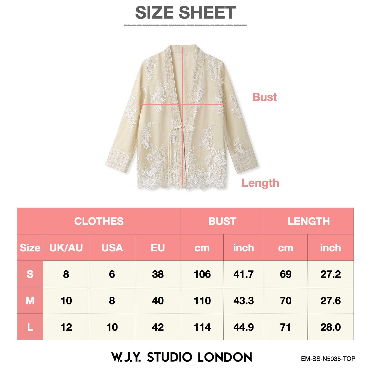 Embroidered Flower Cardigan Chinese-Inspired Style Beige White Women Top