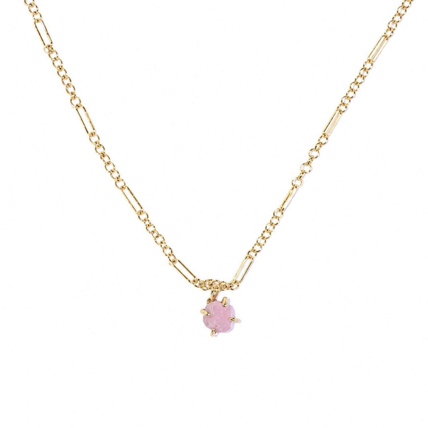 Elemental Birth Pink Opal Pendant Necklace