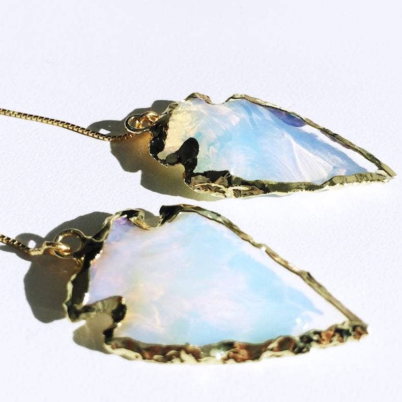 Natural Opal 18K Gold Plated Earring