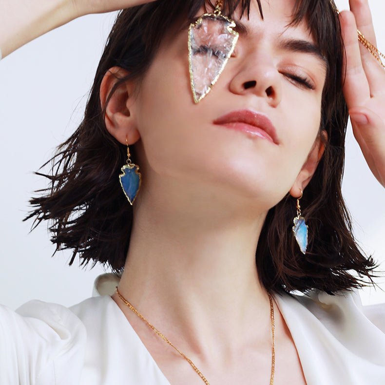 Natural Opal 18K Gold Plated Earring