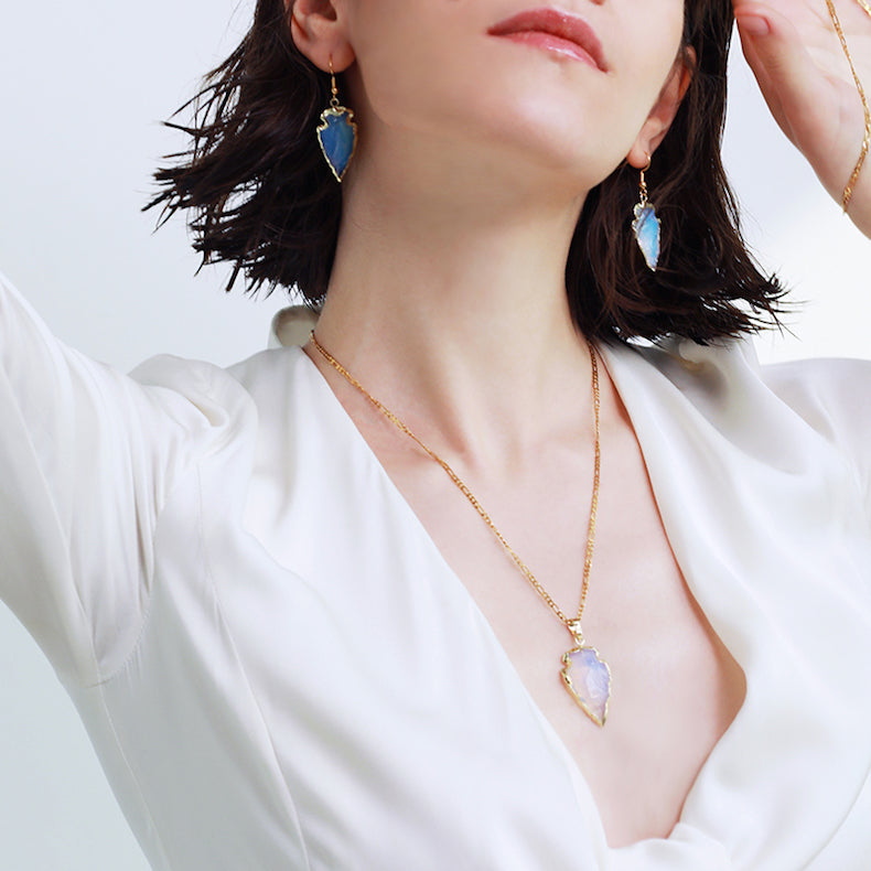 Natural Opal 18K Gold Plated Earring