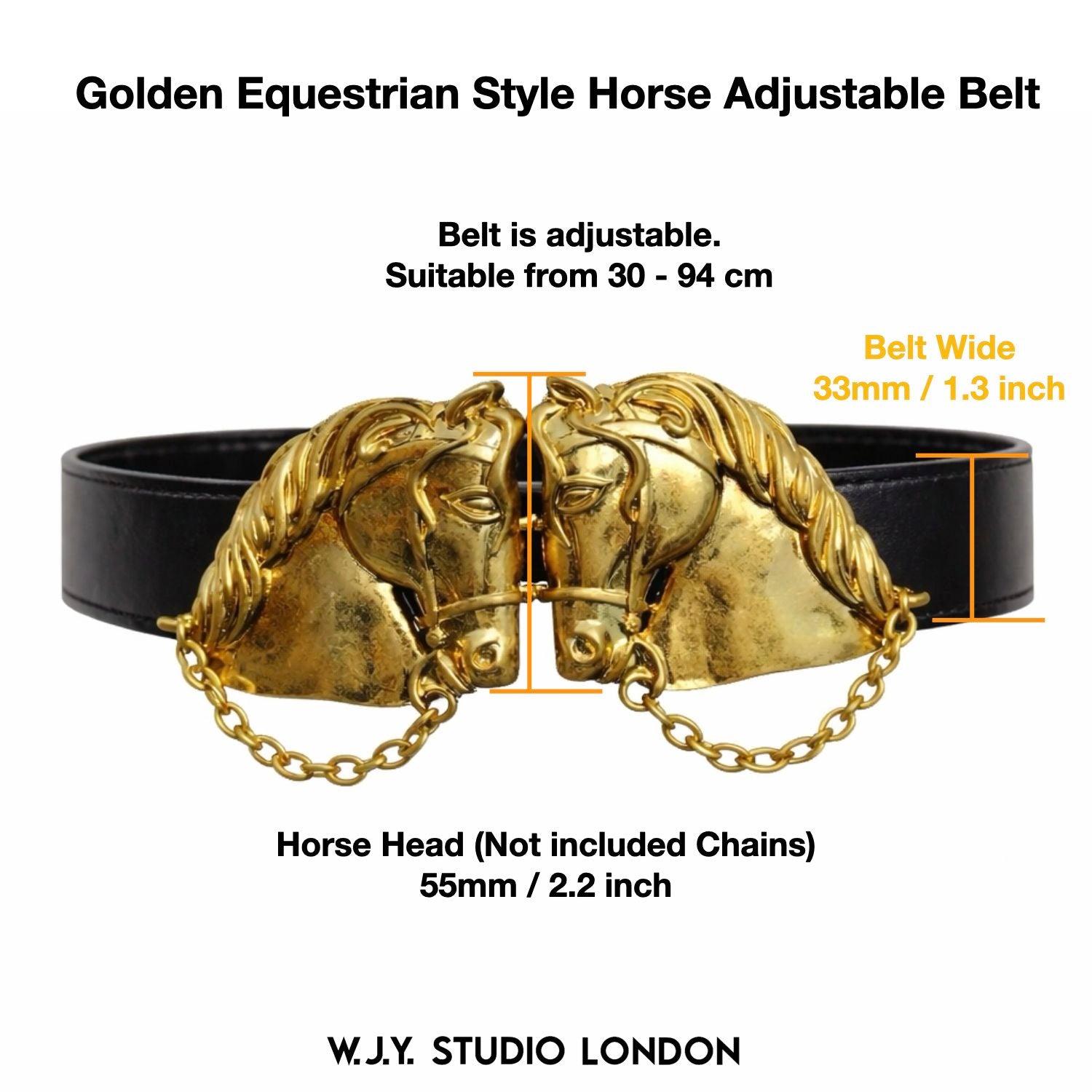 Golden Equestrian Style Horse Belt