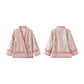 Embroidered Cardigan Jacket Floral Stylish Stitching Autumn Winter