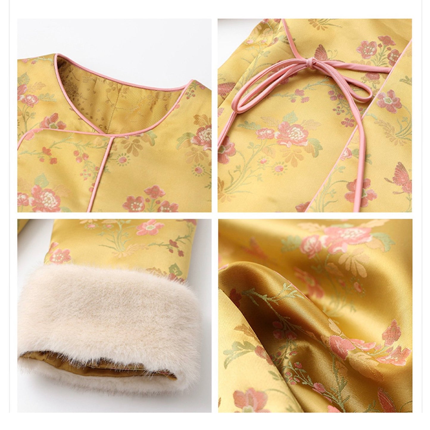 Embroidered Jacket Floral Stylish Stitching Autumn Winter