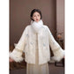 Embroidered Jacket White Stylish Stitching Autumn Winter