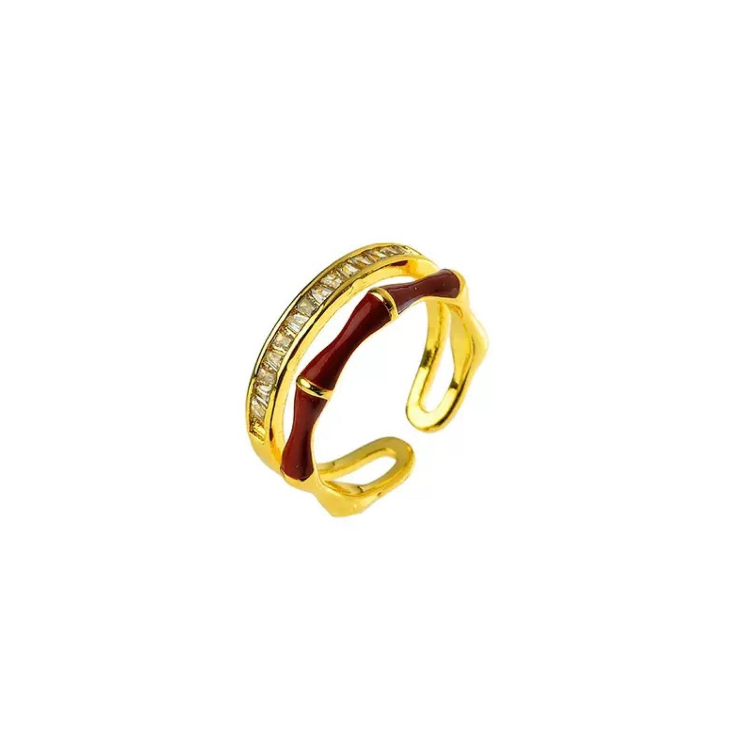 Bamboo Red Double BandRing
