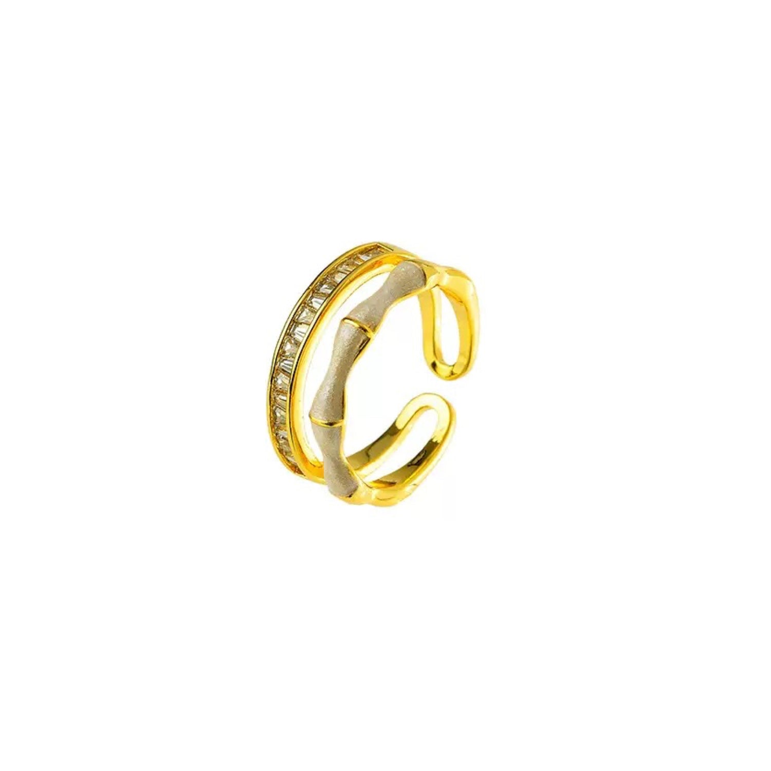 Bamboo Gray Double BandRing