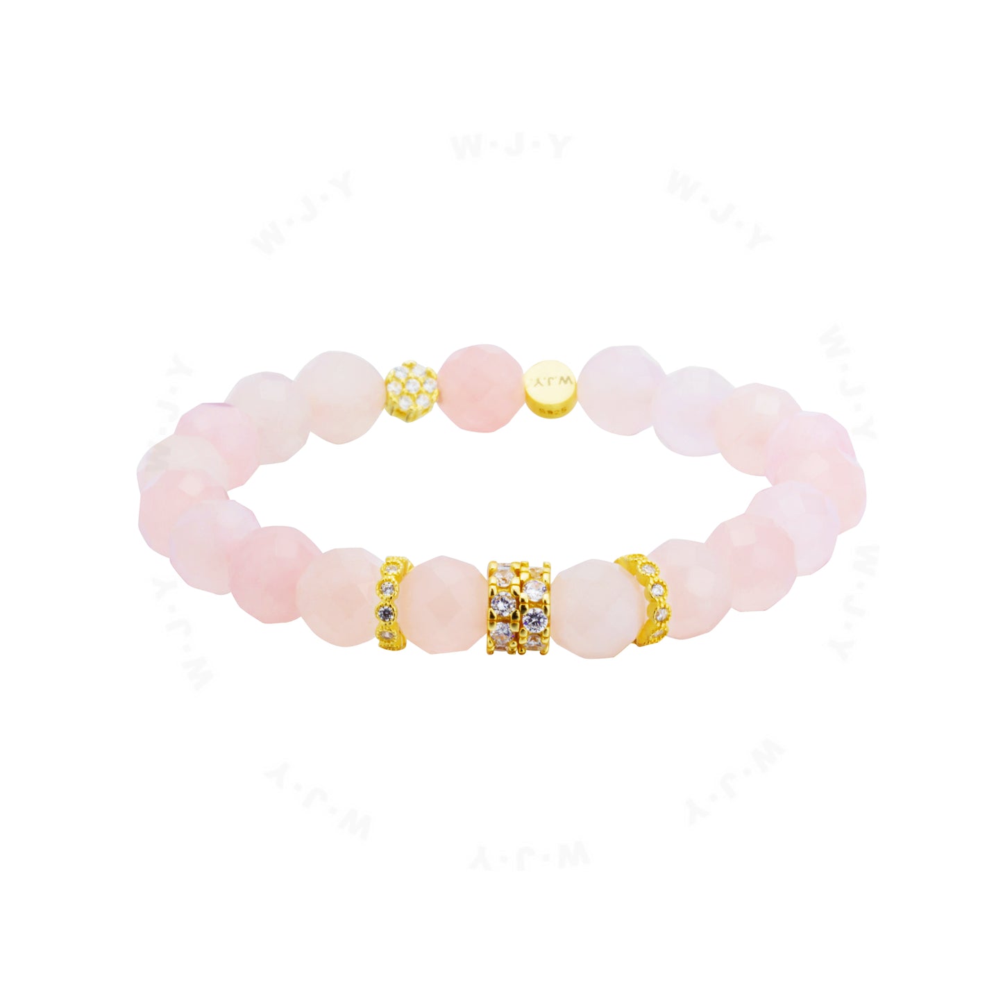 Natural Rose Crystal Love Shine  Gold-plated Silver Bracelet