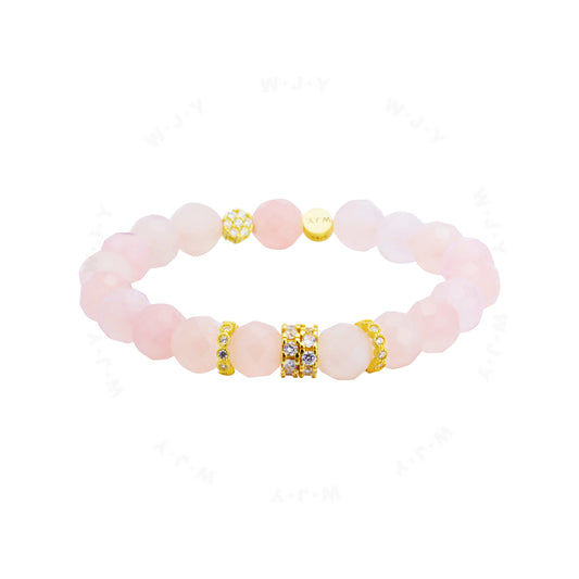 Natural Rose Crystal Love Shine  Gold-plated Silver Bracelet