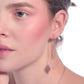 Natural Rose Crystal 24K Gold-plated Silver Long Earring