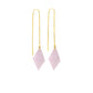 Natural Rose Crystal 24K Gold-plated Silver Long Earring