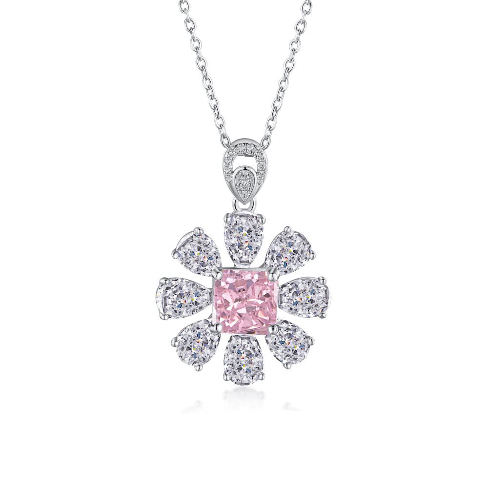 My Darling Brilliant Pink Diamond Sun Necklace