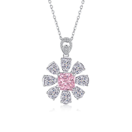 My Darling Brilliant Pink Diamond Sun Necklace