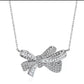Bow Tie White Gold Necklace