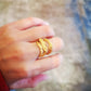 Natural Texture Tree Memory  Triple Layers Ring