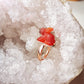 Handmade Engraved Red Agate Rabbit 24K Gold-plated Ring